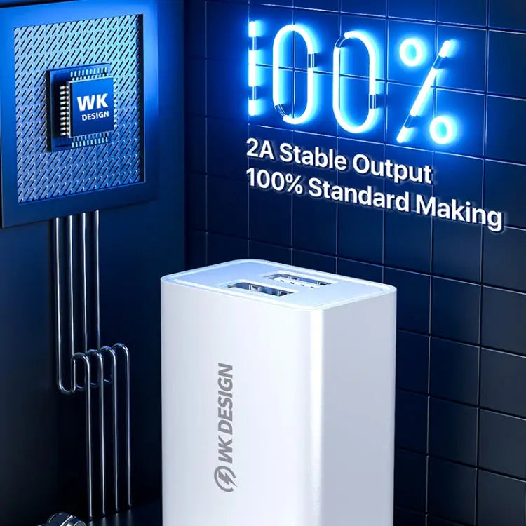 WK WP-U118 10W Single USB Port Travel Charger Power Adapter EU Plug WP-U118 EU Plug - WP-U118 EU Plug