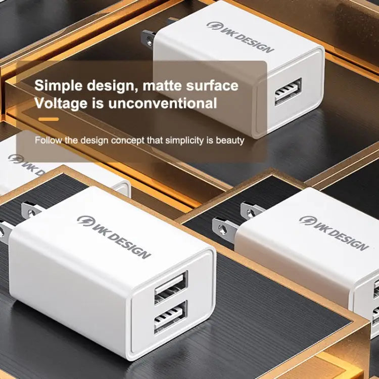 WK WP-U119 10W Dual USB Ports Travel Charger Power Adapter US Plug - WP-U119 US Plug