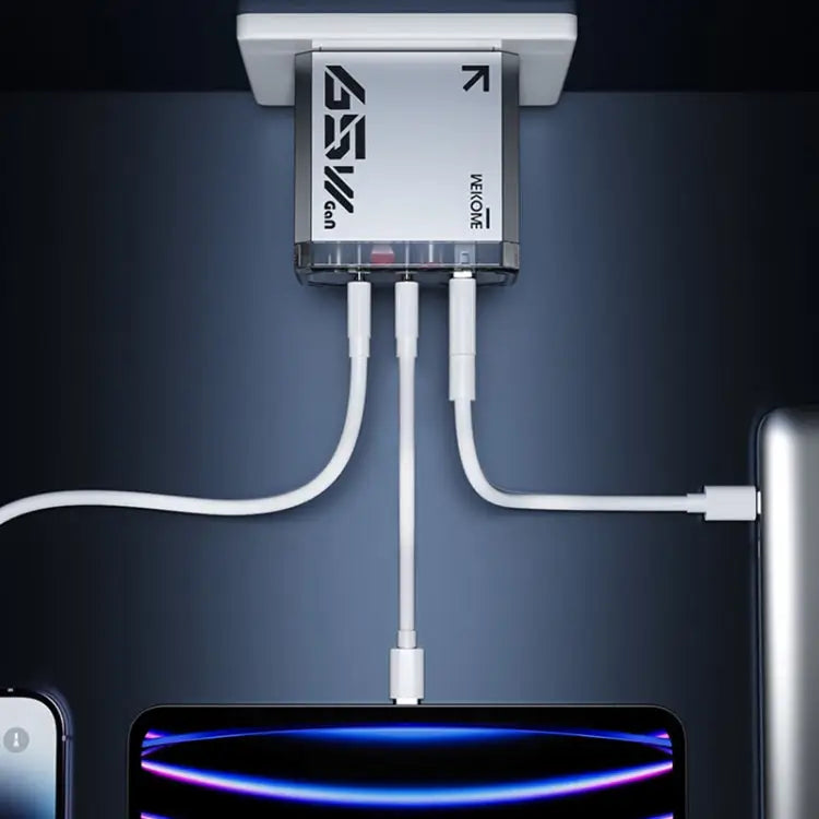 WK WP-U156 Pioneer Series 65W USB + Dual USB-C/Type-C GaN Charger WP-U156 - WP-U156 - Apple Accessories