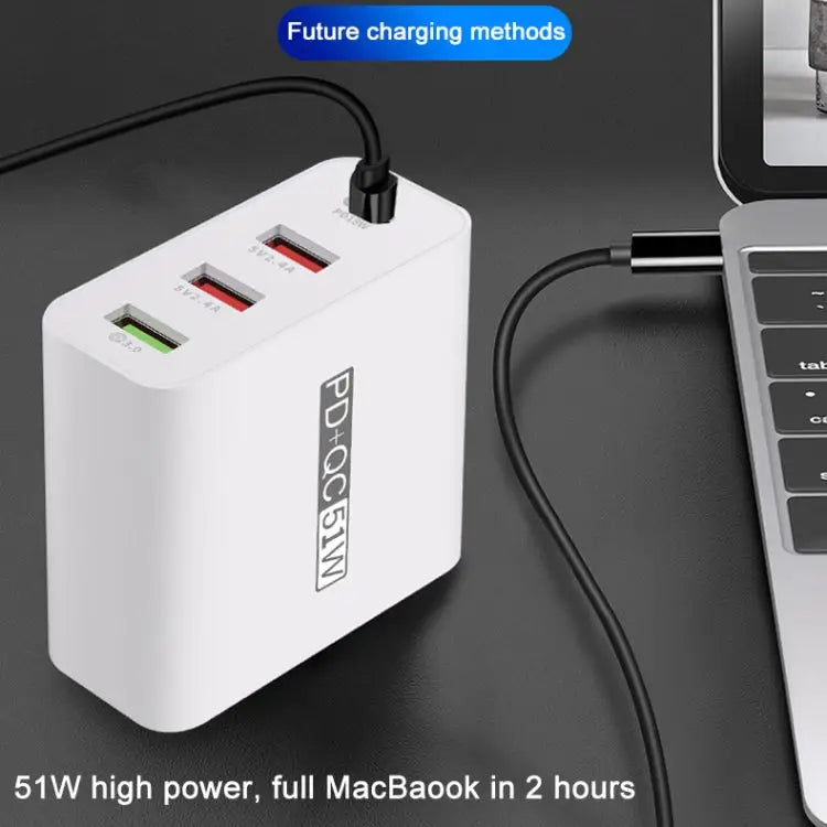 WLX-A6 4 Ports Quick Charging USB Travel Charger Power Adapter AU Plug AU Plug - AU Plug