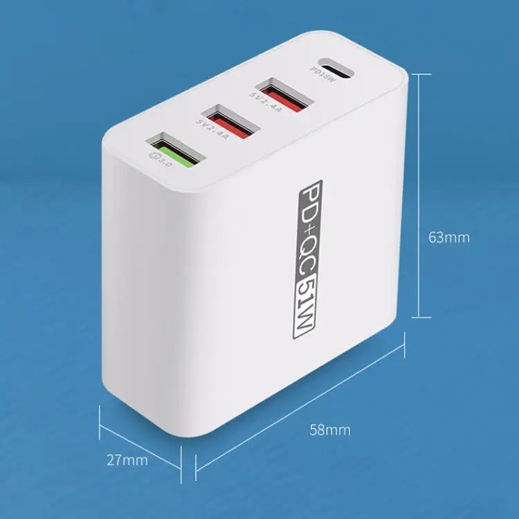 WLX-A6 4 Ports Quick Charging USB Travel Charger Power Adapter US Plug US Plug - US Plug