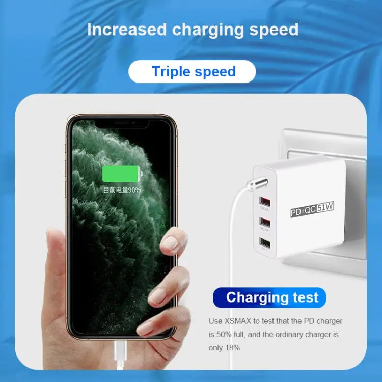 WLX-A6 4 Ports Quick Charging USB Travel Charger Power Adapter US Plug US Plug - US Plug