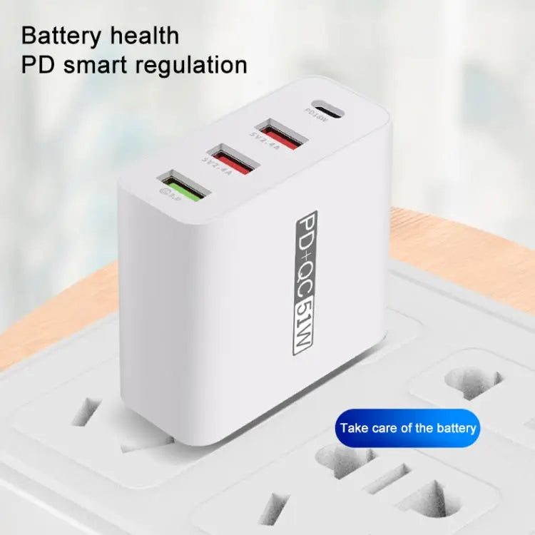 WLX-A6 4 Ports Quick Charging USB Travel Charger Power Adapter US Plug US Plug - US Plug