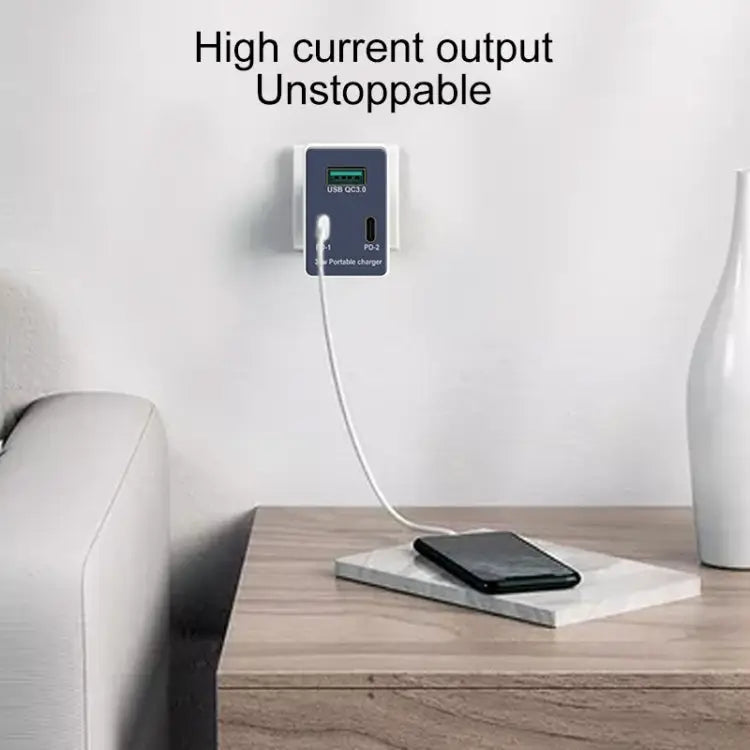 WLX-X3 36W 90 Degrees Foldable Pin Portable Multi-function USB Charger US Plug