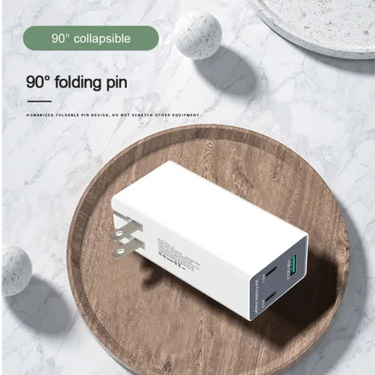 WLX-X3 36W 90 Degrees Foldable Pin Portable Multi-function USB Charger US Plug