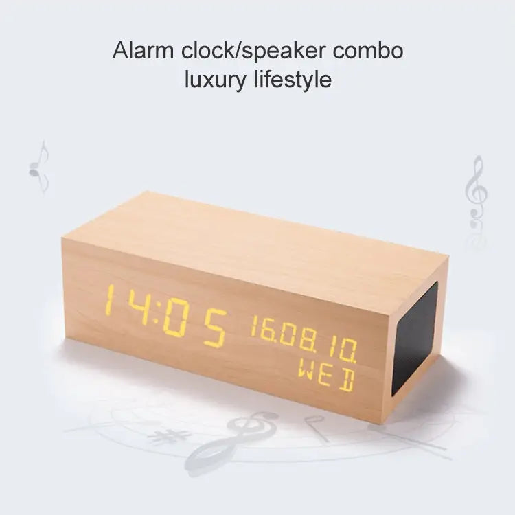Wooden Clock Bluetooth Speaker Bluetooth Audio Quality Charging Humidity Speaker Black Wood Charging Humidity Speaker
