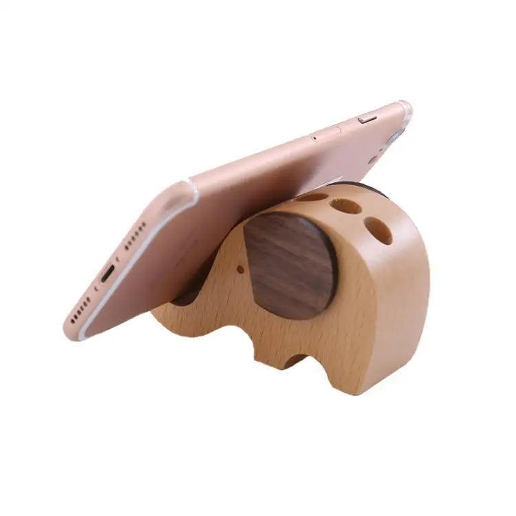 Wooden Mobile Phone Bracket Beech Lazy Mobile Phone Holder,Style: - Elephants