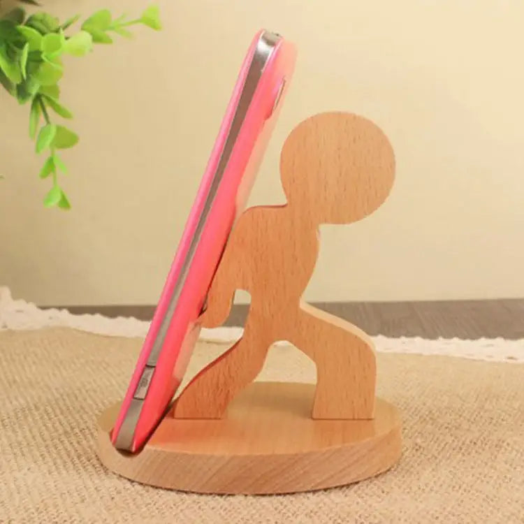 Wooden Mobile Phone Bracket Beech Lazy Mobile Phone Holder,Style: - Staunch