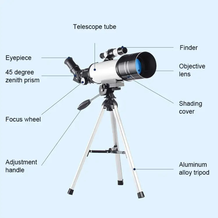 WR852 16x/66x70 High Definition High Times Astronomical Telescope with Tripod 66x70 Blue - 66x70 Blue