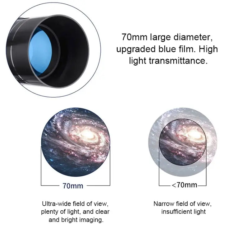 WR852 16x/66x70 High Definition High Times Astronomical Telescope with Tripod 66x70 Blue - 66x70 Blue