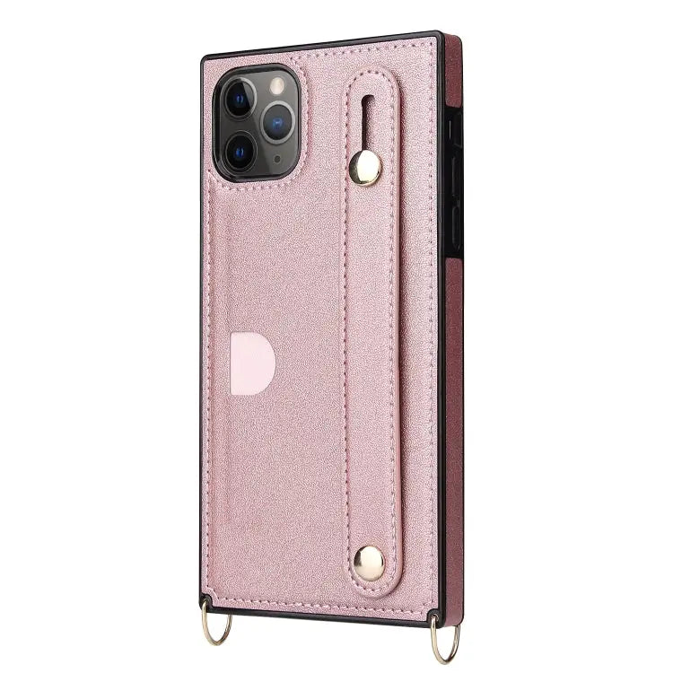 Wrist Strap PU + TPU Shockproof Protective Case with Crossbody Lanyard & Holder & Card Slot For iPhone 11 Pro