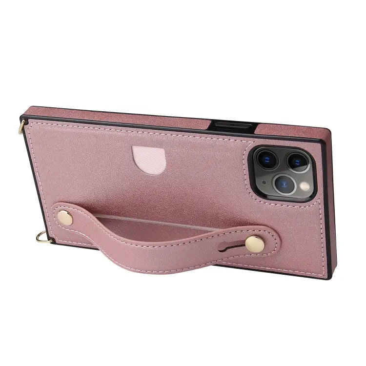 Wrist Strap PU + TPU Shockproof Protective Case with Crossbody Lanyard & Holder & Card Slot For iPhone 11 Pro
