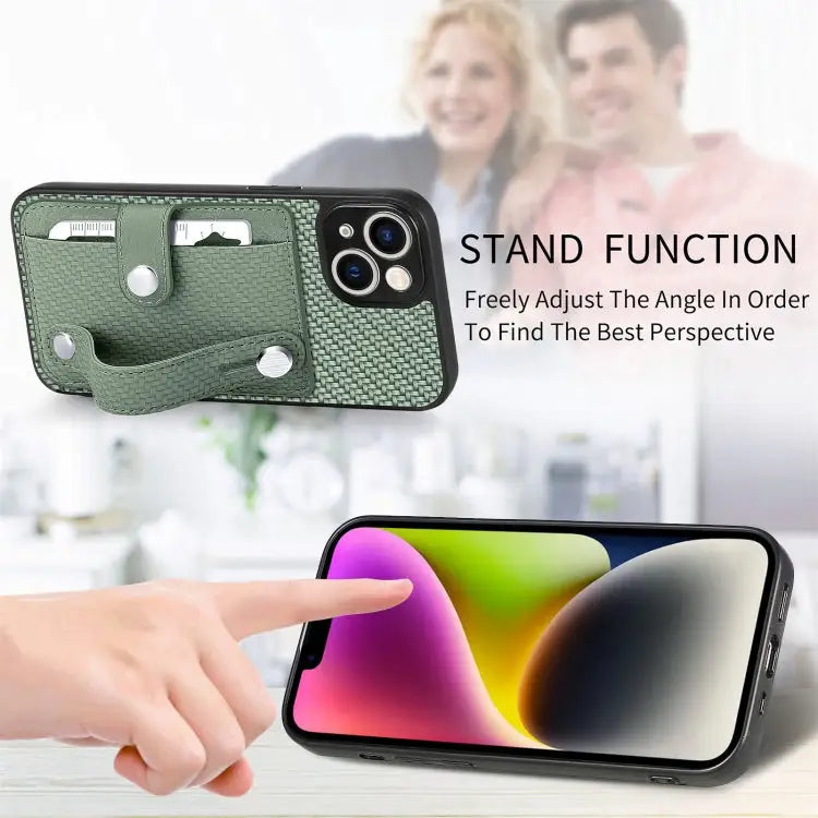 Wristband Kickstand Card Wallet Back Cover Phone Case with Tool Knife - Apple Accessories