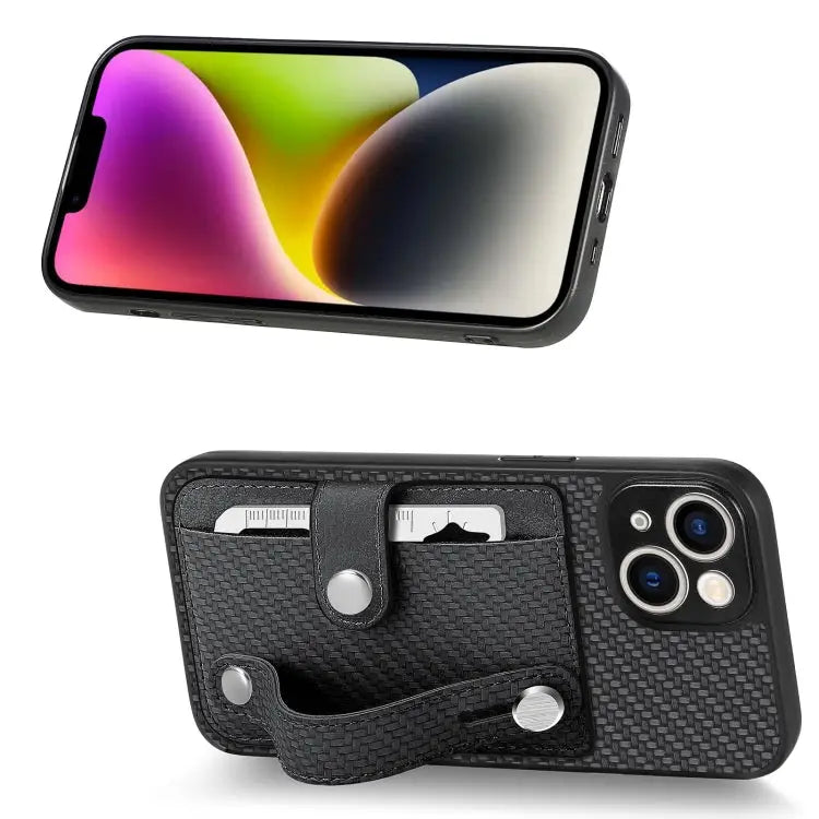 Wristband Kickstand Card Wallet Back Cover Phone Case with Tool Knife - Apple Accessories