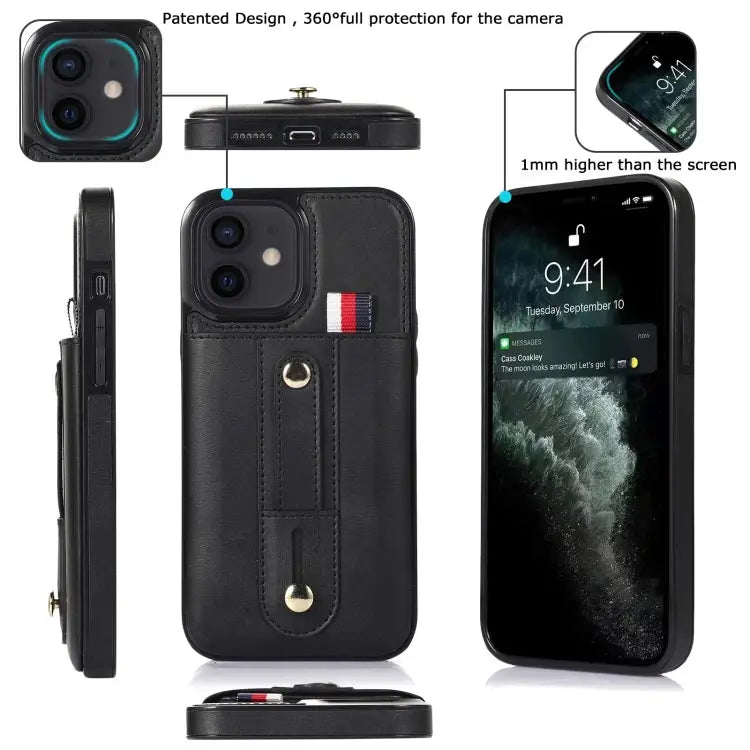 Wristband Kickstand Wallet Leather Phone Case For iPhone 12 mini For iPhone 12 / 12 Pro For iPhone 12 Pro Max