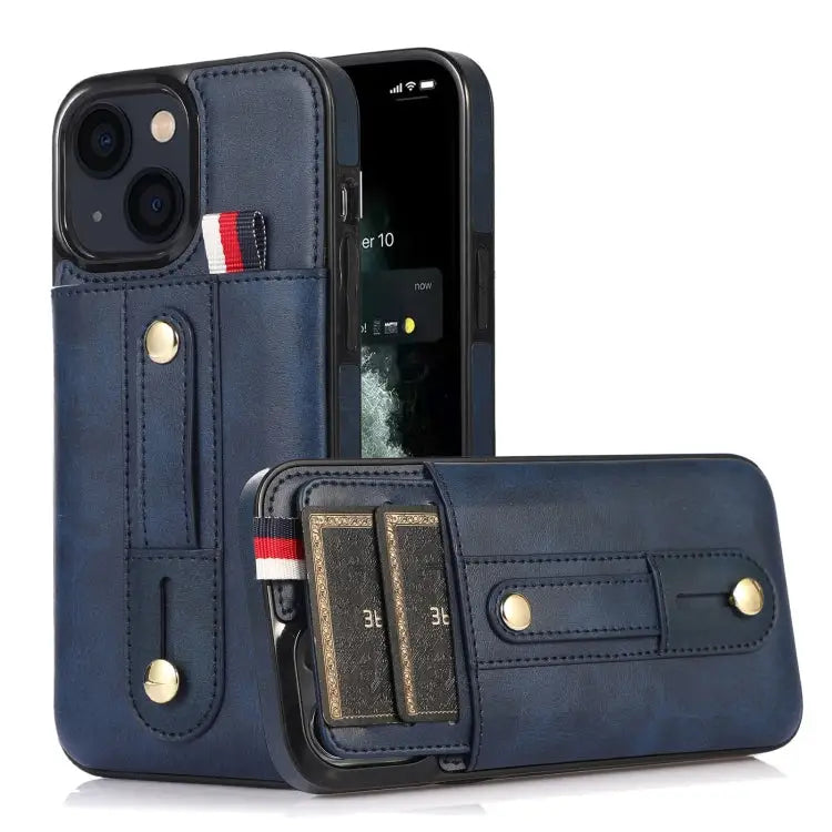 Wristband Kickstand Wallet Leather Phone Case For iPhone 13 mini For iPhone 13 For iPhone 13 Pro For iPhone 13 Pro Max