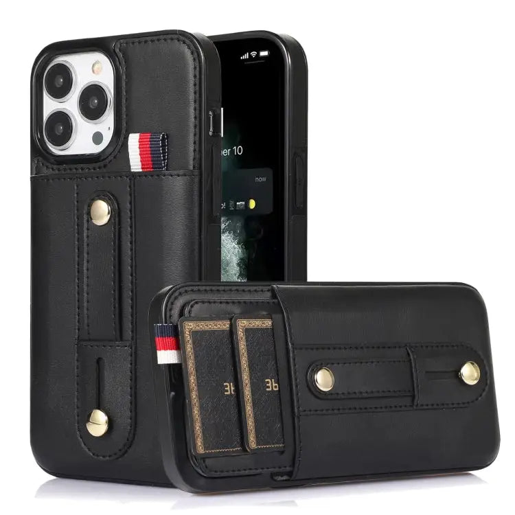 Wristband Kickstand Wallet Leather Phone Case For iPhone 13 mini For iPhone 13 For iPhone 13 Pro For iPhone 13 Pro Max