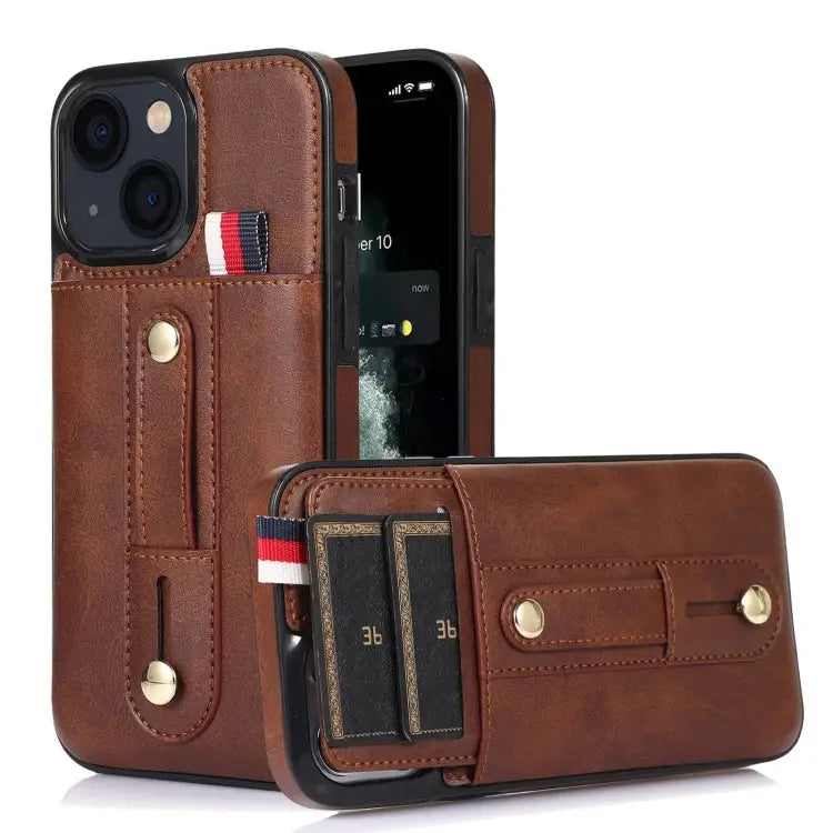 Wristband Kickstand Wallet Leather Phone Case For iPhone 13 mini For iPhone 13 For iPhone 13 Pro For iPhone 13 Pro Max