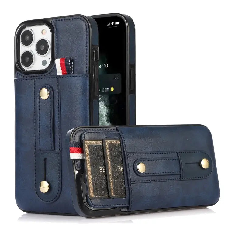 Wristband Kickstand Wallet Leather Phone Case For iPhone 13 mini For iPhone 13 For iPhone 13 Pro For iPhone 13 Pro Max