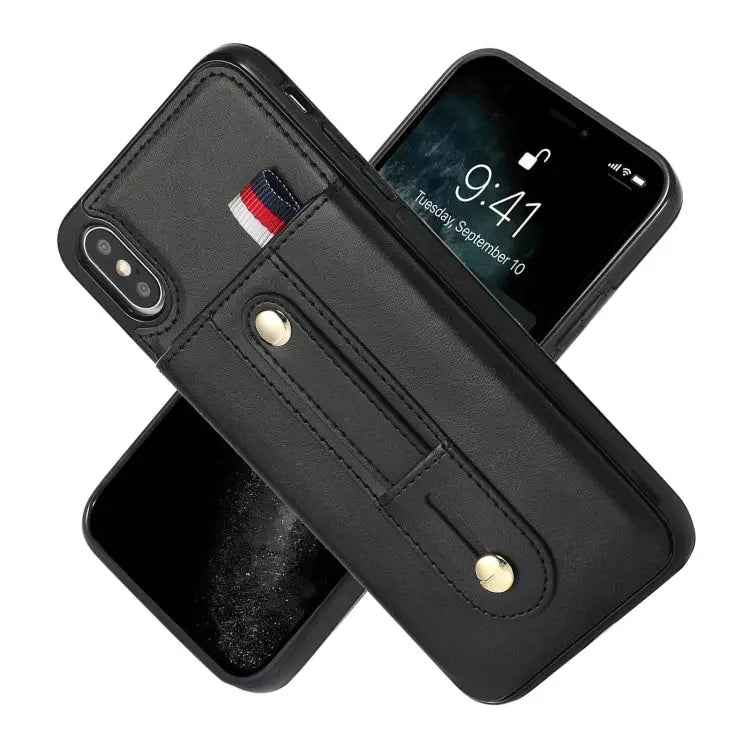 Wristband Kickstand Wallet Leather Phone Case For iPhone XS Max For iPhone SE 2022 / 2020 / 8 / 7 For iPhone 7 Plus / 8
