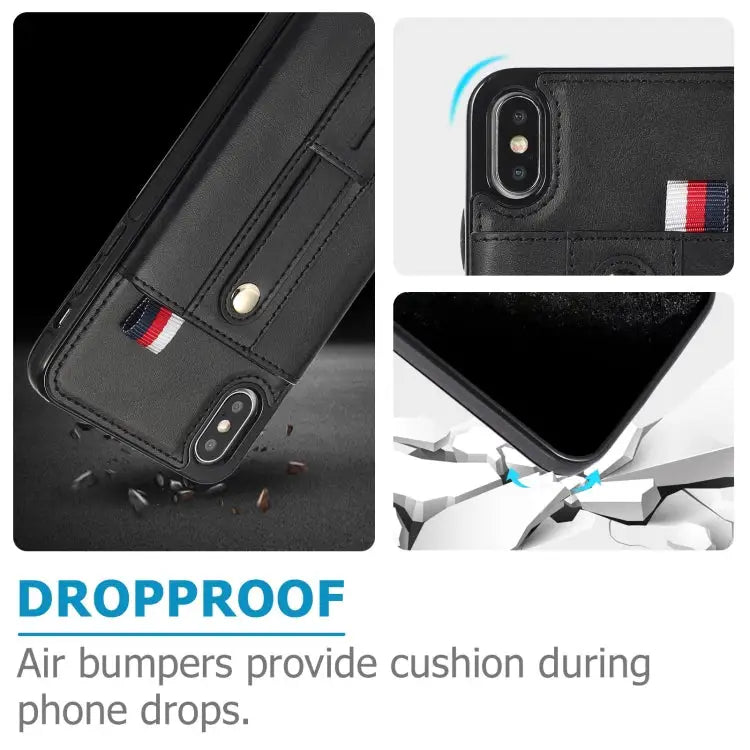 Wristband Kickstand Wallet Leather Phone Case For iPhone XS Max For iPhone SE 2022 / 2020 / 8 / 7 For iPhone 7 Plus / 8