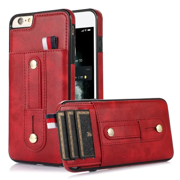 Wristband Kickstand Wallet Leather Phone Case For iPhone XS Max For iPhone SE 2022 / 2020 / 8 / 7 For iPhone 7 Plus / 8
