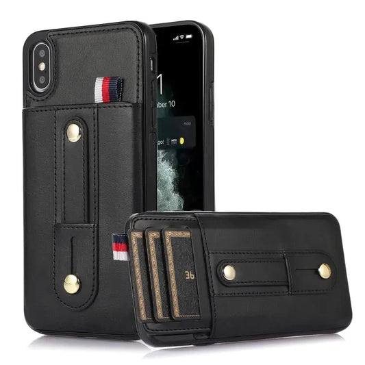 Wristband Kickstand Wallet Leather Phone Case For iPhone XS Max For iPhone SE 2022 / 2020 / 8 / 7 For iPhone 7 Plus / 8