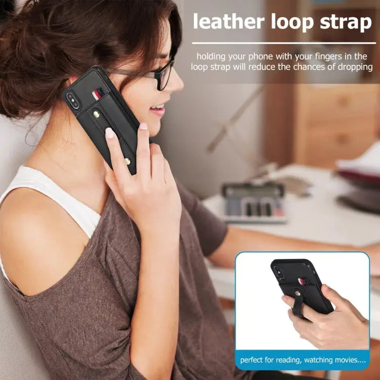 Wristband Kickstand Wallet Leather Phone Case For iPhone XS Max For iPhone SE 2022 / 2020 / 8 / 7 For iPhone 7 Plus / 8