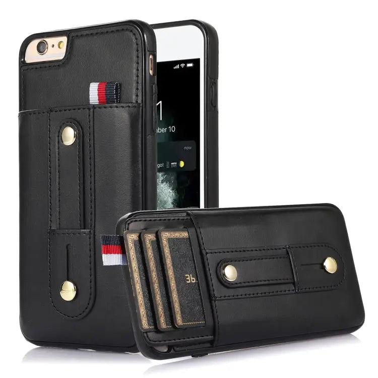 Wristband Kickstand Wallet Leather Phone Case For iPhone XS Max For iPhone SE 2022 / 2020 / 8 / 7 For iPhone 7 Plus / 8