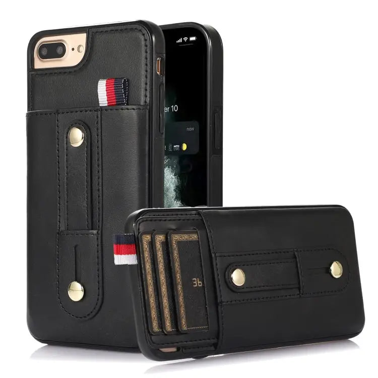 Wristband Kickstand Wallet Leather Phone Case For iPhone XS Max For iPhone SE 2022 / 2020 / 8 / 7 For iPhone 7 Plus / 8