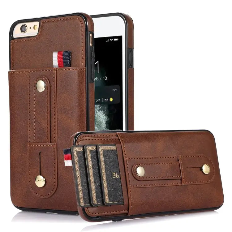 Wristband Kickstand Wallet Leather Phone Case For iPhone XS Max For iPhone SE 2022 / 2020 / 8 / 7 For iPhone 7 Plus / 8