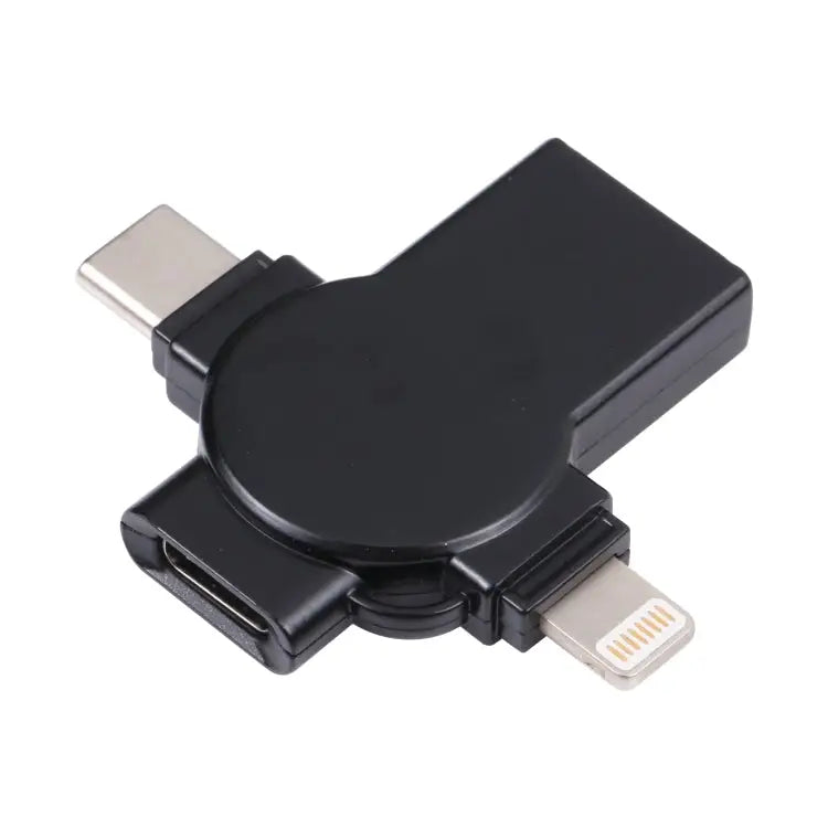X09 4 in 1 USB to Dual 8 Pin + USB-C/Type-C Interface OTG Adapter 4 in 1 - 4 in 1