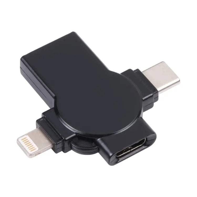 X09 4 in 1 USB to Dual 8 Pin + USB-C/Type-C Interface OTG Adapter 4 in 1 - 4 in 1