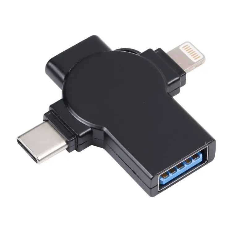 X09 4 in 1 USB to Dual 8 Pin + USB-C/Type-C Interface OTG Adapter 4 in 1 - 4 in 1