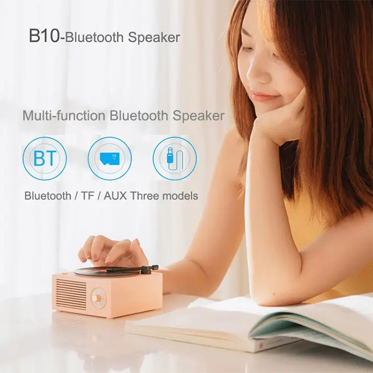 X10 Atomic Bluetooth Speakers Retro Vinyl Player Desktop Wireless Creative Multifunction Mini Stereo Speakers X10