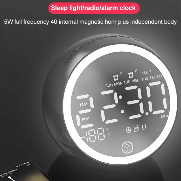 X10 Multifunctional Bluetooth Speaker LED Night Light Alarm Clock Bluetooth Speaker Support TF Card & AUX & FM Radio