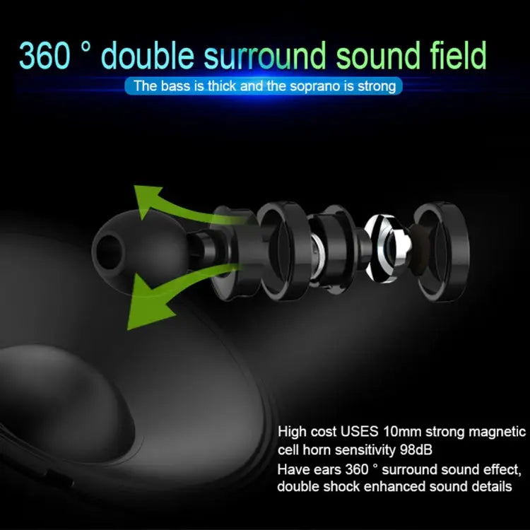 X3 Magnetic Absorption Sports Bluetooth 5.0 In-Ear Headset with HD Mic Support Hands-free Calls Distance: 10m
