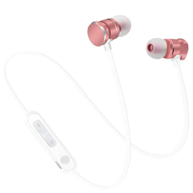 X3 Magnetic Absorption Sports Bluetooth 5.0 In-Ear Headset with HD Mic Support Hands-free Calls Distance: 10m - Rose