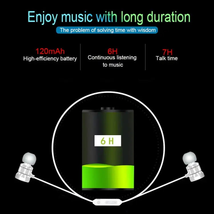 X3 Magnetic Absorption Sports Bluetooth 5.0 In-Ear Headset with HD Mic Support Hands-free Calls Distance: 10m