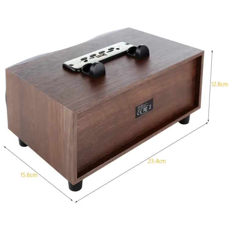 X6 Portable Wooden Wireless Speaker Subwoofer Stero Bluetooth Speakers Radio FM Desktop Black Wooden - Black Wooden