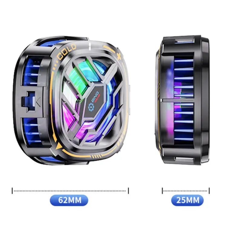 X76 Magnetic Digital Display Semiconductor Mobile Phone Radiator with Chip X76 Black Gold - X76 Black Gold - Apple