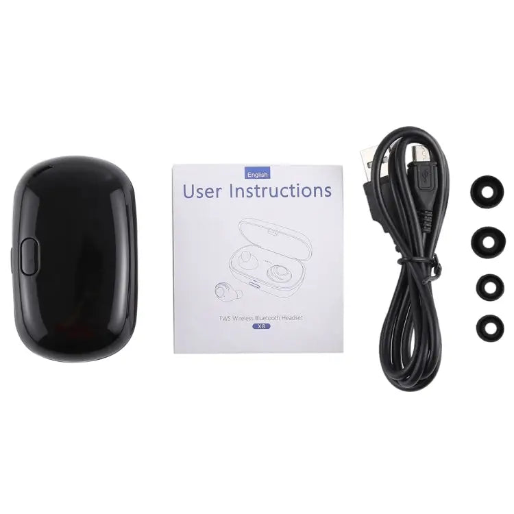 X8 TWS Outdoor Sports Portable In-ear Bluetooth V5.0 Earphone with Charging Box
