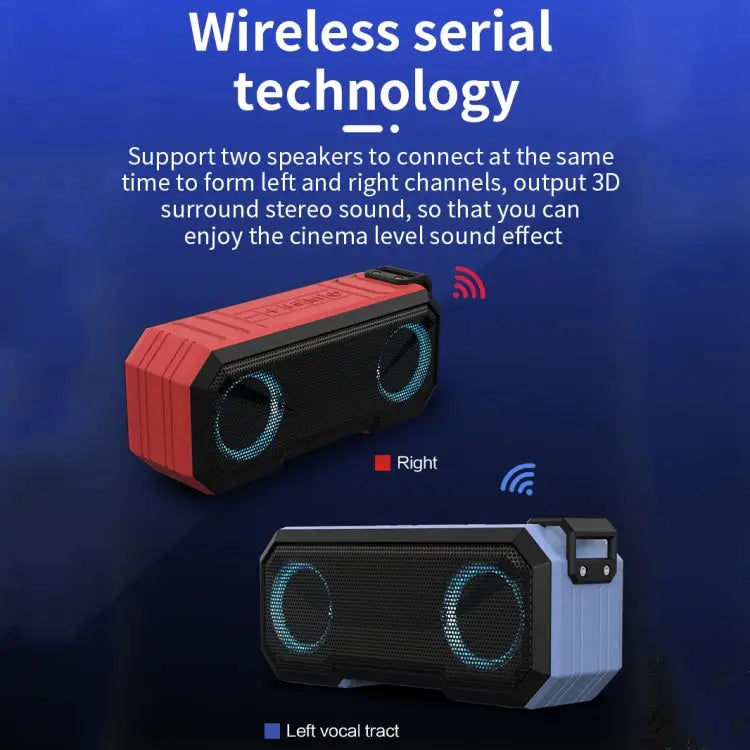 X8 Wireless Bluetooth Speaker IPX7 Waterproof Color Light Subwoofer - Apple Accessories