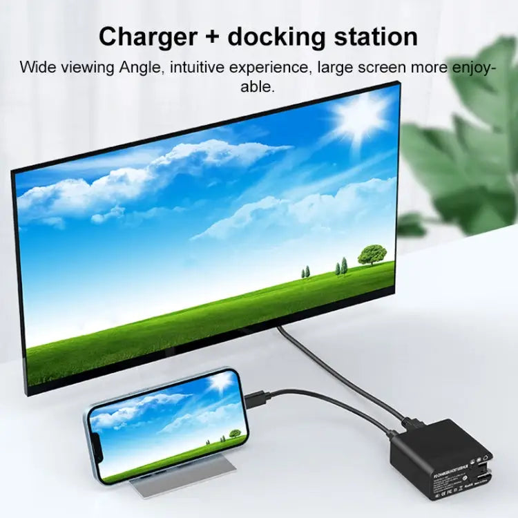 X8H 60W Type-C + USB + HDMI HUB PD Charger US Plug X8H - X8H - Apple Accessories