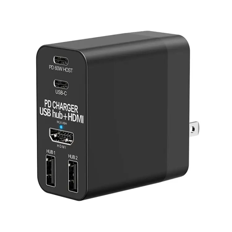 X8H 60W Type-C + USB + HDMI HUB PD Charger US Plug X8H - X8H - Apple Accessories