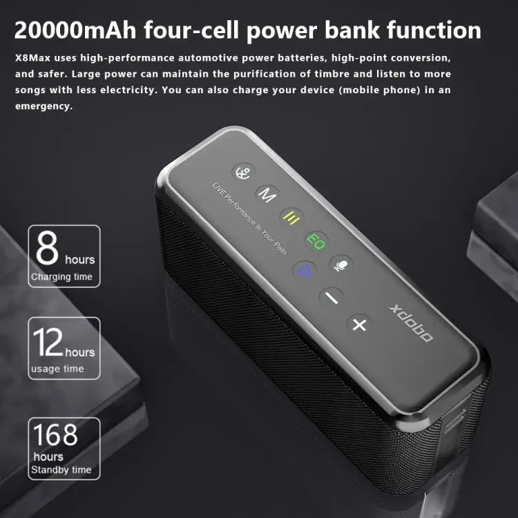 XDOBO X8 Max 100W Wireless Bluetooth Speaker Outdoor Subwoofer Support TWS & TF Card & U Disk X8 Max - X8 Max - Apple
