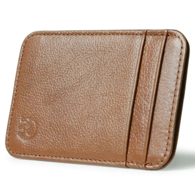 XIAO YUAN XIANG Cowhide Leather 5 Card Pocket Sleeve Wallet Coin Purse Credit Card Holder Size: 10.6cm x 7.2cm Random