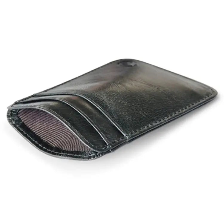 XIAO YUAN XIANG Cowhide Leather 5 Card Pocket Sleeve Wallet Coin Purse Credit Card Holder Size: 10.6cm x 7.2cm Random
