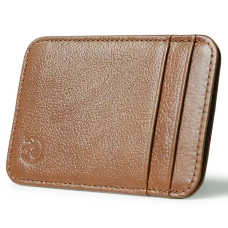 XIAO YUAN XIANG Cowhide Leather 5 Card Pocket Sleeve Wallet Coin Purse Credit Card Holder Size: 10.6cm x 7.2cm Random