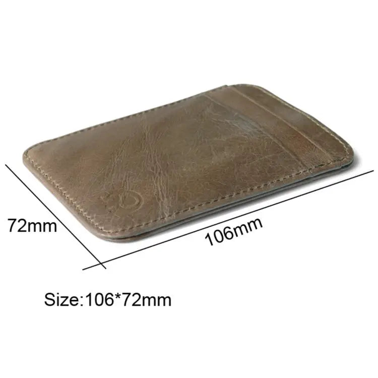 XIAO YUAN XIANG Cowhide Leather 5 Card Pocket Sleeve Wallet Coin Purse Credit Card Holder Size: 10.6cm x 7.2cm Random